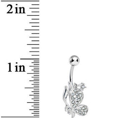 Crystalline Gem Shy Butterfly Belly Ring