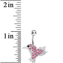 Pink Gem As the Crow Flies Bird Belly Ring