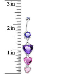 Purple Pink Gem Follow Your Heart Dangle Belly Ring