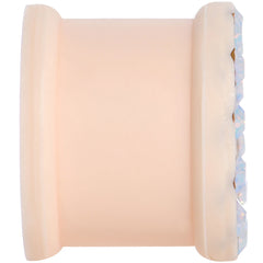 9/16 Aurora Gem Peach Silicone Double Flare Tunnel
