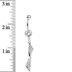 Clear Gem Brilliant Twist Dangle Belly Ring