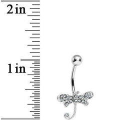 Crystalline Gem Lazy Dragonfly Belly Ring