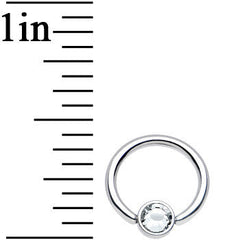 16G 5/16 Clear Gem Steel BCR Captive Ring 4mm Flat Disc