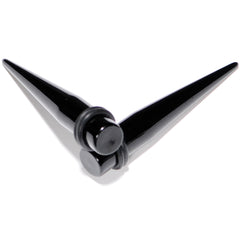 00G to 1 inch 18 Piece Black Acrylic Ear Stretching Taper Kit