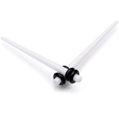 14 to 00G 18 Piece White Acrylic Ear Stretching Taper Kit Set