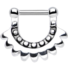 16G 1/4 Stainless Steel Aztec Moon Septum Clicker