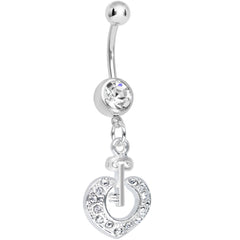 Crystalline Gem Your Heart Has the Key Dangle Belly Ring