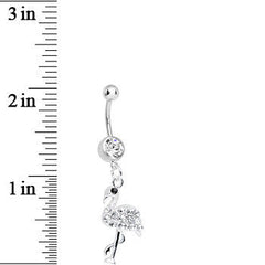 Crystalline Gem Ready to Party Flamingo Dangle Belly Ring