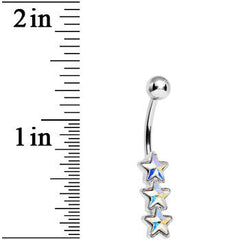 Aurora Gem Dazzling Triple Star Belly Ring