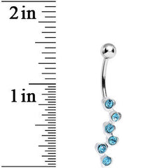 Aqua Gem Shower of Hearts Belly Ring