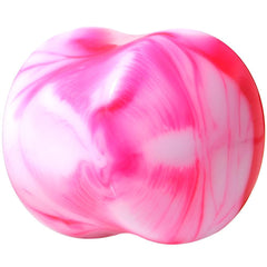 Acrylic Pink and White Marbled Saddle Plug 6G to 1 Inch