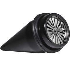 Black Acrylic Grey Flashy Tire Rim Taper 2G to 20mm