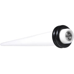 White Acrylic Grey Flashy Tire Rim Taper 2G to 20mm