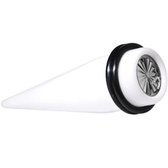 White Acrylic Grey Flashy Tire Rim Taper 2G to 20mm