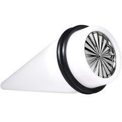 White Acrylic Grey Flashy Tire Rim Taper 2G to 20mm