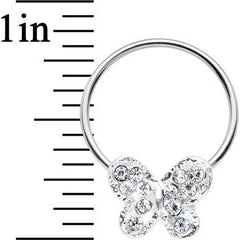 16G 7/16 Clear Gem Soaring Butterfly BCR Captive Ring