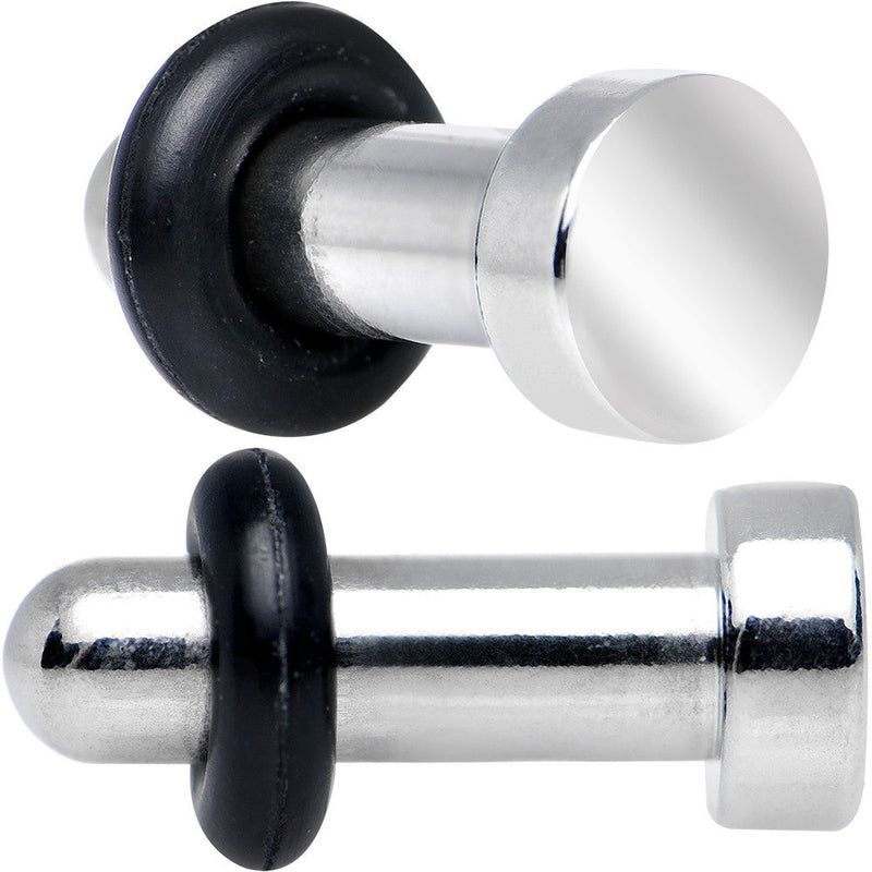 8G Stainless Steel Single Flare Flat Top Plug