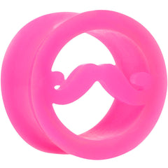 18mm Pink Silicone Dapper Mustache Tunnel Plug