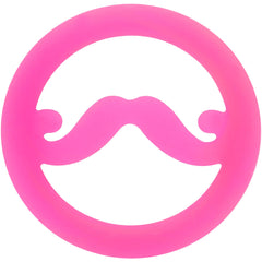 20mm Pink Silicone Dapper Mustache Tunnel Plug
