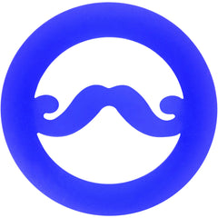9/16 Blue Silicone Dapper Mustache Tunnel Plug