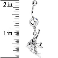 Clear Gem Coral Reef Tropical Fish Dangle Belly Ring