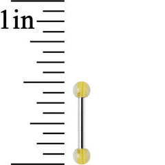 18G Acrylic Eureka Yellow Stripe Straight Barbell Eyebrow Ring