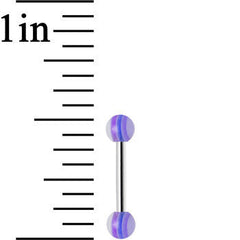 18G Acrylic Plum Purple Stripe Straight Barbell Eyebrow Ring