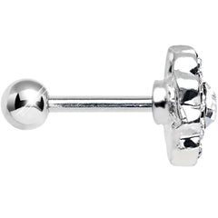 18G Clear CZ Sparkling Flower Cartilage Tragus Earring