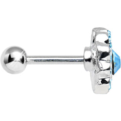18G Aqua CZ Sparkling Flower Cartilage Tragus Earring