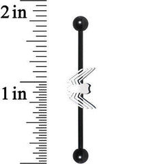 Licensed Marvel Black PVD White Spiderman Logo Industrial Barbell 38mm