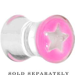 Clear Pink Acrylic Wish on a Star Saddle Plug 2G to 20mm