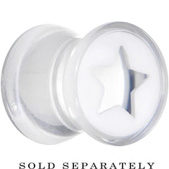Clear White Acrylic Wish on a Star Saddle Plug 2G to 20mm