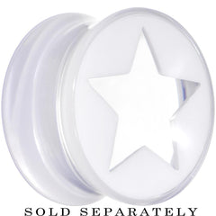 Clear White Acrylic Wish on a Star Saddle Plug 2G to 20mm