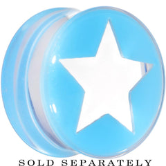 Clear Light Blue Acrylic Wish on a Star Saddle Plug 2G to 20mm