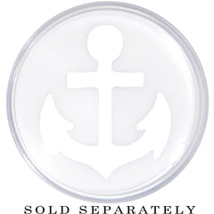 9/16 Clear White Acrylic Set Sail Nautical Anchor Saddle Plug