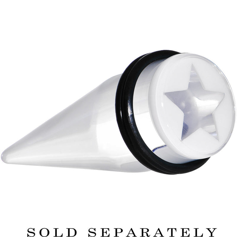 5/8 Clear White Acrylic Wish on a Star Taper