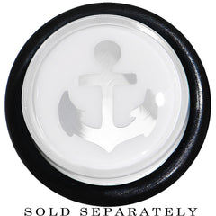 1/2 Clear White Acrylic Set Sail Nautical Anchor Taper