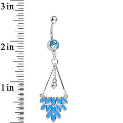 Aqua Gem Caribbean Breeze Ladies Fan Dangle Belly Ring