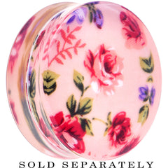 34mm Acrylic Pink Grandma's Wallpaper Flowered Saddle Plug