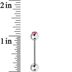 Pink Glitter Follow the Party Barbell Tongue Ring