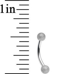 16G 5/16 Silver Sandblasted Steel Curved Eyebrow Ring 3mm Ball