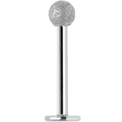 16G 3/8 Silver Sandblasted Steel Monroe Labret 3mm Ball