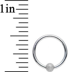 16G 3/8 Sandblasted Ball BCR Captive Ring