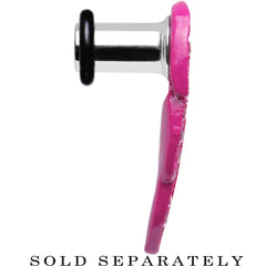 2G Pink Gem Brilliant Angel Wing Single Flare Steel Plug
