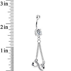 Clear Cubic Zirconia Dazzling Infinity Symbol Dangle Belly Ring