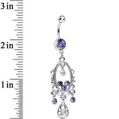 Purple Aurora Gem Victorian Allure Chandelier Belly Ring