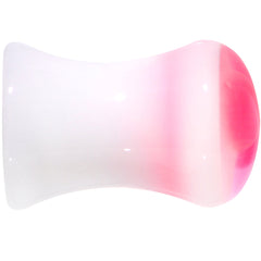 2G White Pink Acrylic Adoring Heart Saddle Plug
