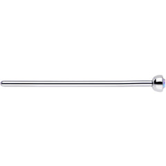 20G 3/4 Aurora CZ Steel Straight Fishtail Nose Ring 2mm