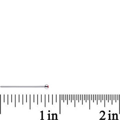 20G 3/4 Red CZ Steel Straight Fishtail Nose Ring 2mm