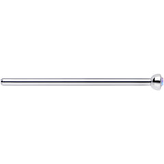 18G 3/4 Aurora CZ Steel Straight Fishtail Nose Ring 2mm
